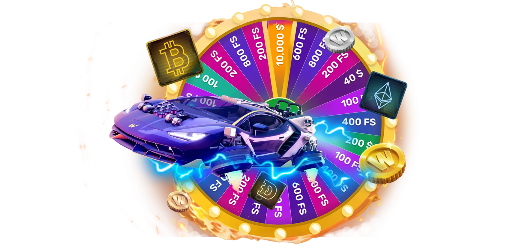 Casino Wheel with Car